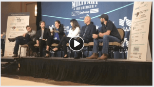 Image of MilBlogging Military Influencer conference panel of entrepreneurs who have appeared on Shark Tank, along with a producer of the show. | The-Military-Guide.com