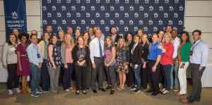 Group photo of 30 attendees at USAA's Digital MilEx conference with EVP Michael Merwarth. | The-Military-Guide.com