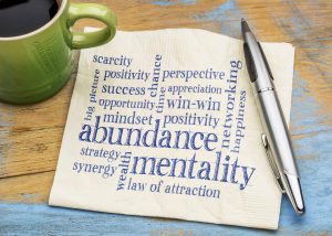 Image of a word cloud around the phrase "Abundance mentality." | MilitaryFinancialIndependence.com