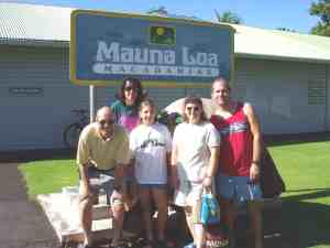 Image of Nordman family with in-laws at Mauna Loa Macadamia tour on Hawaii Island. | The-Military-Guide.com