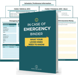 Image of Chelsea Brennan's "In Case Of Emergency" binder to organize your personal and financial information for your loved ones in case of your disability or death. | The-Military-Guide.com