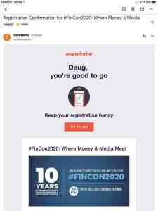 Image of a pass for FinCon in 2020 for the 10th year of the conference. | The-Military-Guide.com